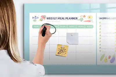 Magnetic marker board meal planner