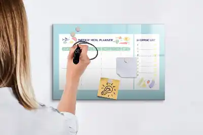 Magnetic marker board meal planner