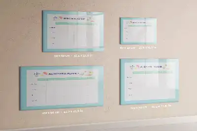 Magnetic glass dry erase board meal planner