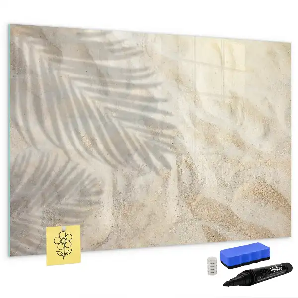 Magnetic glass dry erase board shadow on the sand design