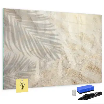 Magnetic glass dry erase board shadow on the sand design