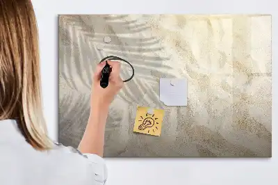 Magnetic glass dry erase board shadow on the sand design