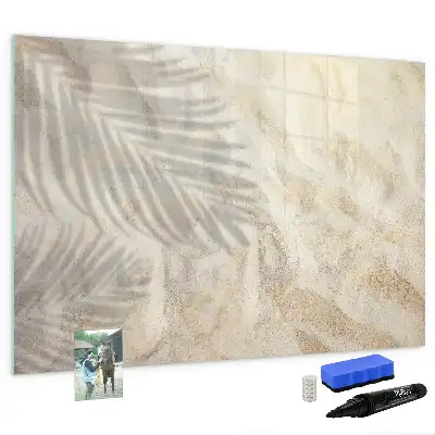 Magnetic glass dry erase board shadow on the sand design