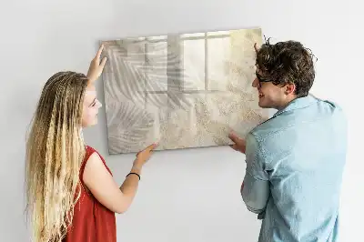 Magnetic glass dry erase board shadow on the sand design