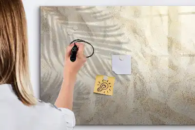 Magnetic glass dry erase board shadow on the sand design