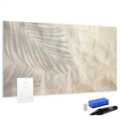 Magnetic glass dry erase board shadow on the sand design