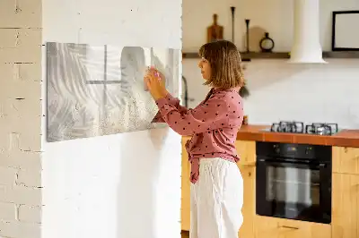 Magnetic glass dry erase board shadow on the sand design