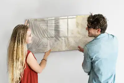 Magnetic glass dry erase board shadow on the sand design