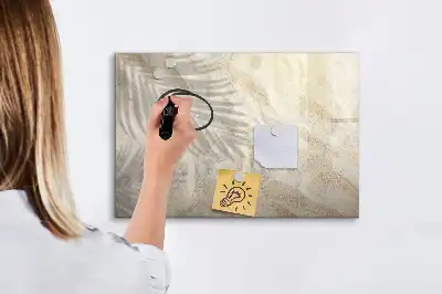 Magnetic glass dry erase board shadow on the sand design