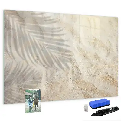 Magnetic glass dry erase board shadow on the sand design