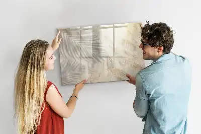 Magnetic glass dry erase board shadow on the sand design