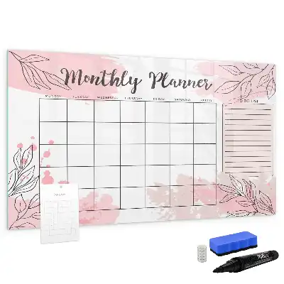 Magnetic monthly planner board in pink