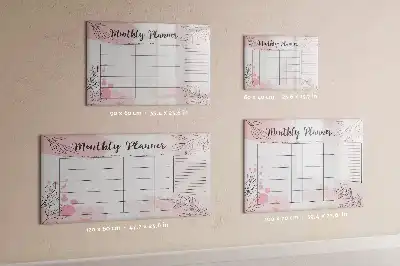 Magnetic monthly planner board in pink