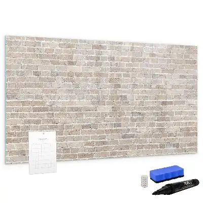 Magnetic marker board brick wall design