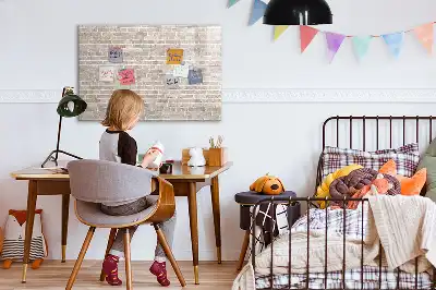 Magnetic marker board brick wall design