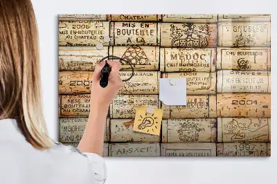 Magnetic glass dry erase board wine corks design