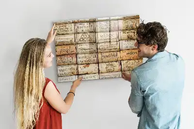 Magnetic glass dry erase board wine corks design