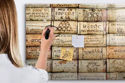 Magnetic glass dry erase board wine corks design