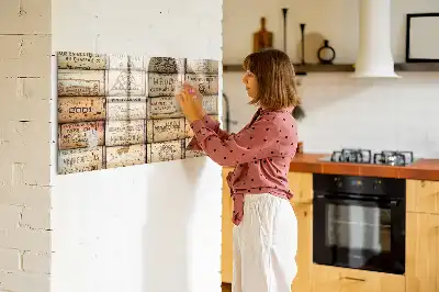 Magnetic glass dry erase board wine corks design