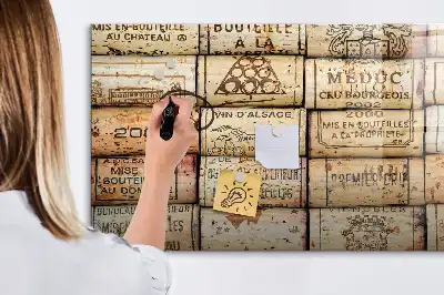 Magnetic glass dry erase board wine corks design