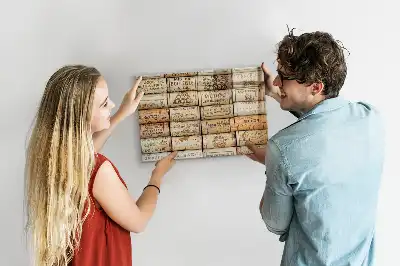 Magnetic glass dry erase board wine corks design