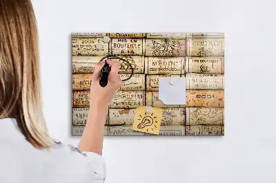 Magnetic glass dry erase board wine corks design