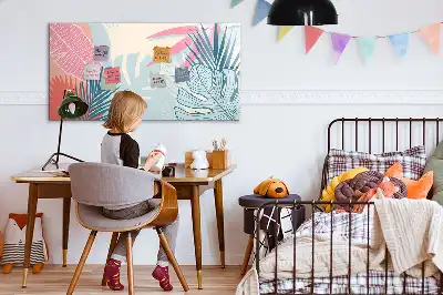 Magnetic marker board pastel leaves design