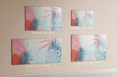 Magnetic marker board pastel leaves design
