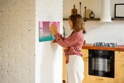 Magnetic marker board with gradient sky design