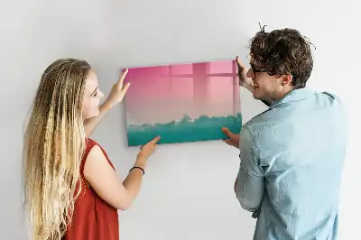 Magnetic marker board with gradient sky design