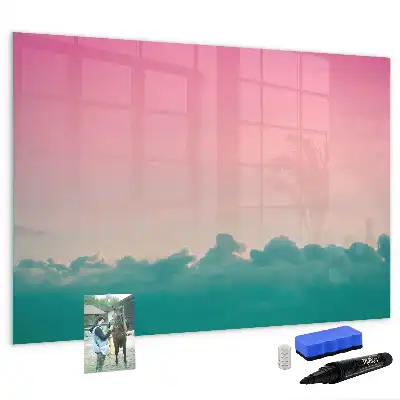 Magnetic marker board with gradient sky design