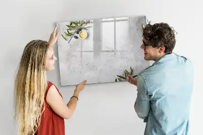 Magnetic glass dry erase board minimalist olives design