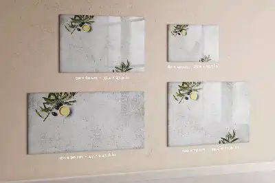 Magnetic glass dry erase board minimalist olives design