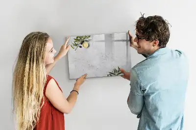 Magnetic glass dry erase board minimalist olives design
