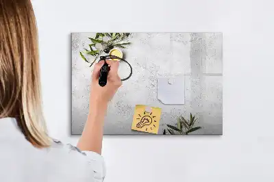 Magnetic glass dry erase board minimalist olives design