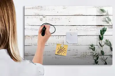 Magnetic glass dry erase board with a wooden frame