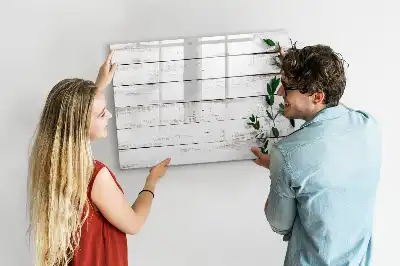 Magnetic glass dry erase board with a wooden frame