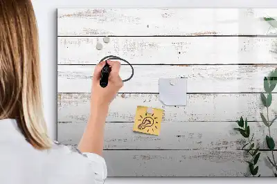 Magnetic glass dry erase board with a wooden frame