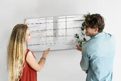 Magnetic glass dry erase board with a wooden frame