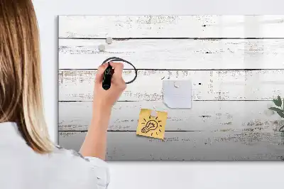 Magnetic glass dry erase board with a wooden frame