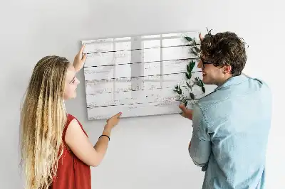 Magnetic glass dry erase board with a wooden frame