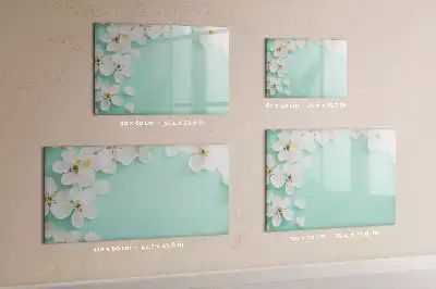 Magnetic marker board with a floating daisies design