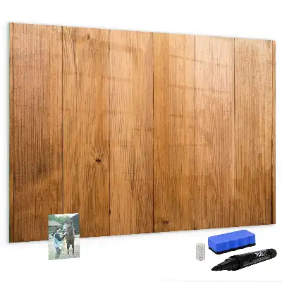 Magnetic glass dry erase board with a wooden frame