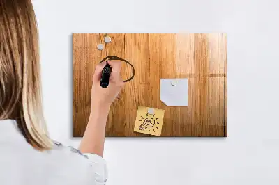Magnetic glass dry erase board with a wooden frame
