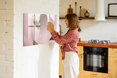 Magnetic marker board with bouquet of flowers design