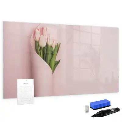 Magnetic marker board with bouquet of flowers design