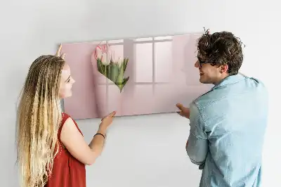 Magnetic marker board with bouquet of flowers design