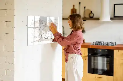 Magnetic marker board with a vintage world map design