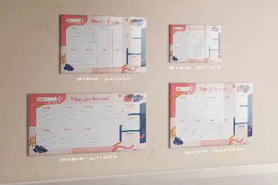 Magnetic glass dry erase board weekly planner