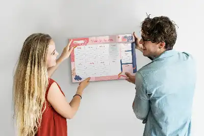 Magnetic glass dry erase board weekly planner